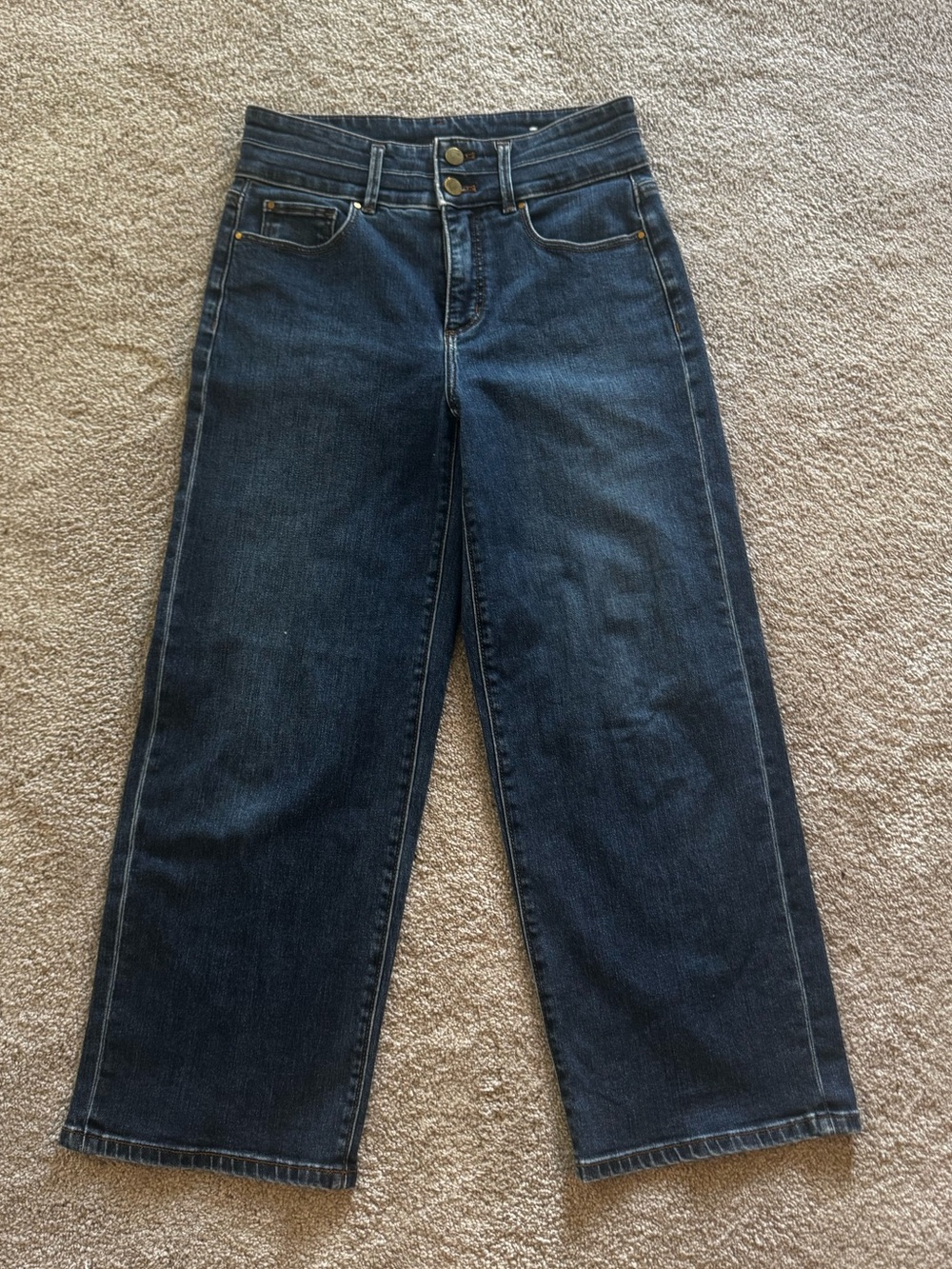 Ann Taylor Petite 2p Dark wash High-Waist Wide Leg Jeans